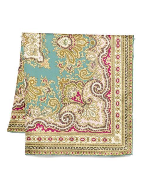 ALEMAIS paisley-patterned silk scarf - Green