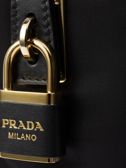 Prada small leather-trim shoulder bag - Black