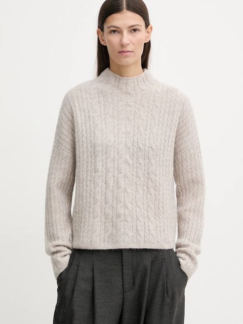 Marc O'Polo sweter z dodatkiem alpaki damski kolor beżowy lekki 510609460223 - zdjęcie produktu nr 1