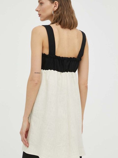 Undress Code sukienka kolor beżowy mini rozkloszowana