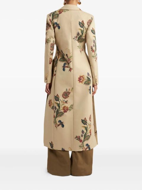 ETRO floral-print belted coat - Neutrals