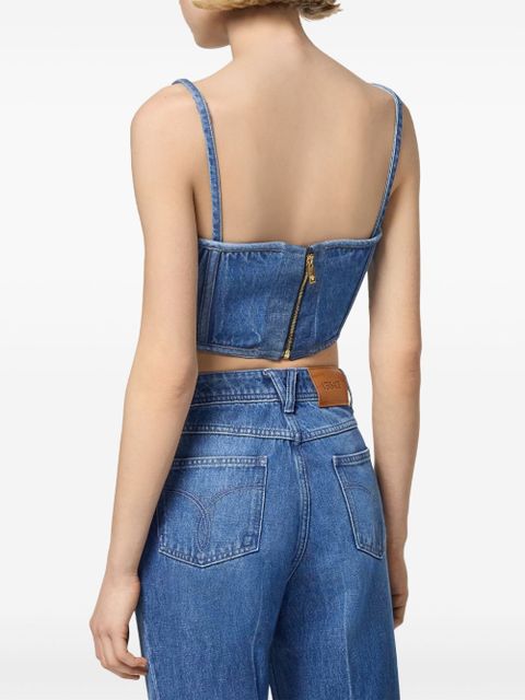 Versace Medusa '95 denim corset top - Blue