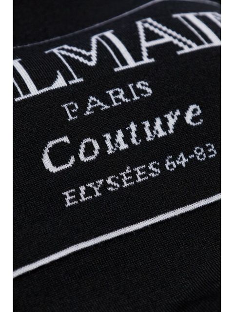 Balmain logo-print knit T-shirt - Black