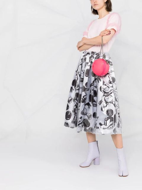 Comme Des Garçons Mickey Mouse print skirt - Silver