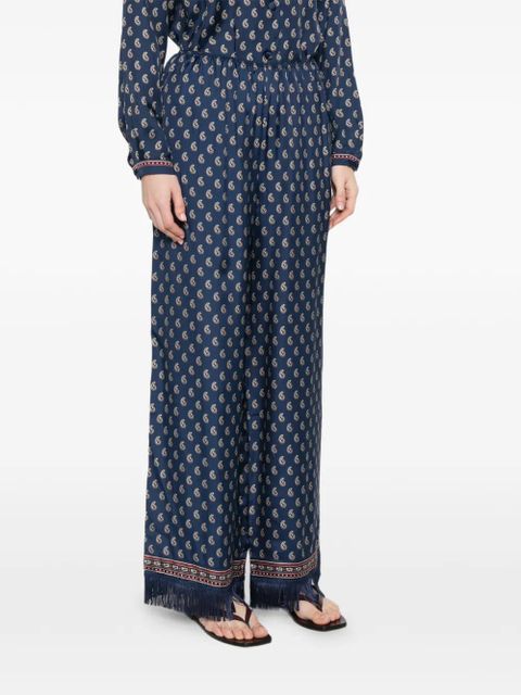 DÔEN Lavon fringes paisley trousers - Blue