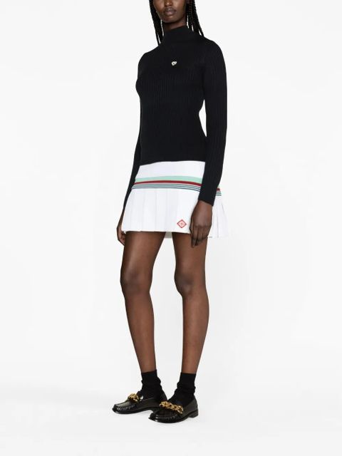 Casablanca logo-plaque ribbed jumper - Black