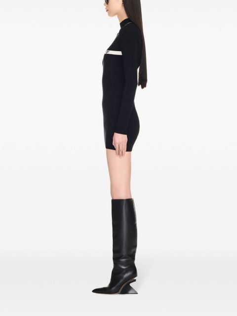 Off-White intarsia-knit logo dress - Black