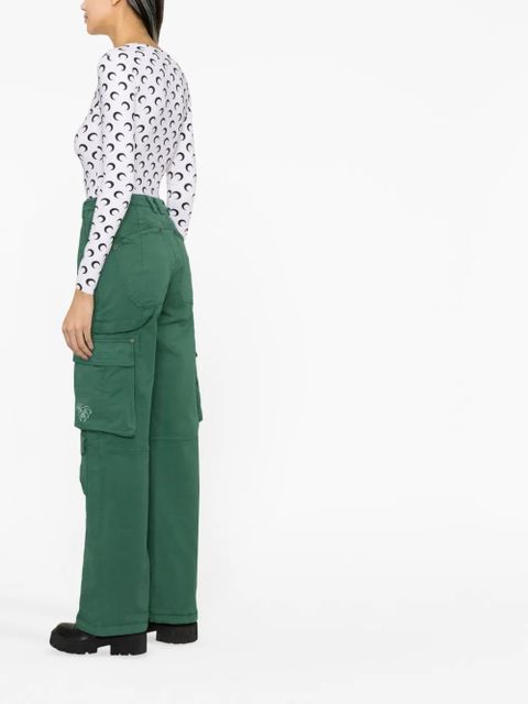 Marine Serre Crescent Moon-print top - White