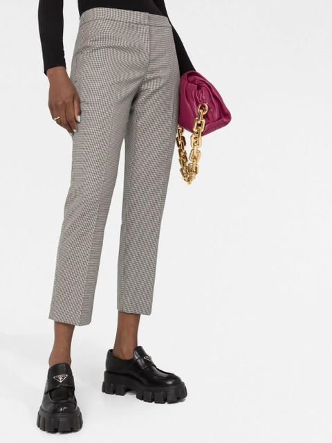 Alexander McQueen checked cropped slim-fit trousers - Black