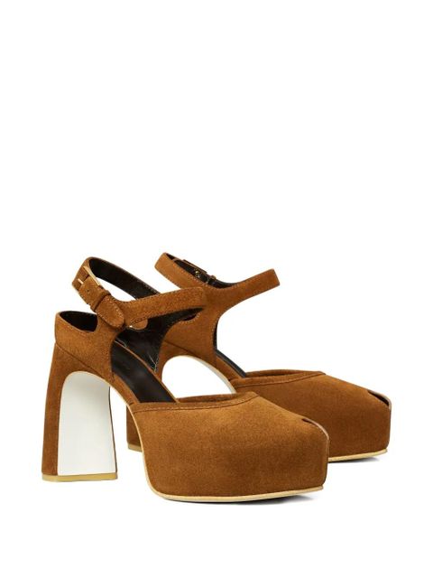 Tory Burch 110mm peep--toe platform sandals - Brown - zdjęcie produktu nr 2