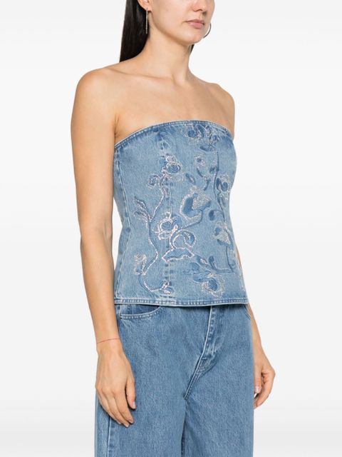 ROTATE BIRGER CHRISTENSEN rhinestone-embellished top - Blue