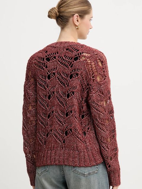 Sisley sweter z dodatkiem wełny damski kolor czerwony 1H5BL401E