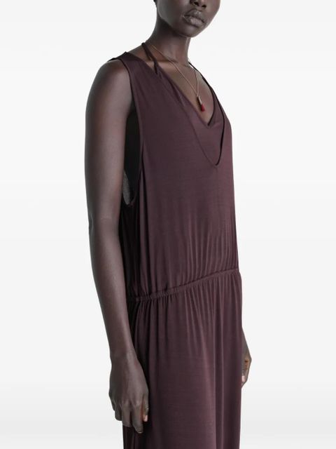 LEMAIRE draped V-neck midi dress - Purple