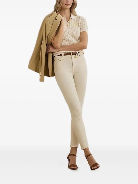 Lauren Ralph Lauren cable-knit polo top - Neutrals - zdjęcie produktu nr 2
