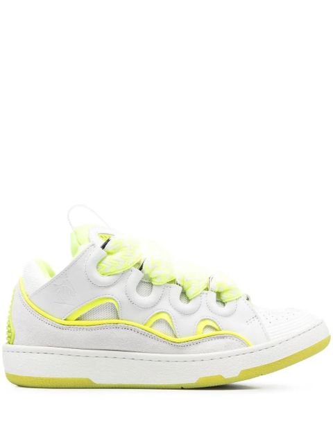 Lanvin Curb panelled lace-up sneakers - White - zdjęcie produktu nr 1