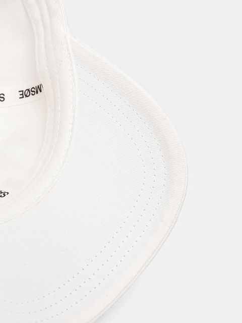 Samsoe Samsoe czapka z daszkiem bawełniana SAHEART kolor biały z aplikacją U25100023