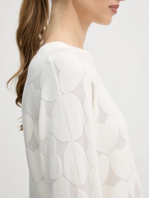 OUI sweter z domieszką jedwabiu damski kolor beżowy lekki 96105