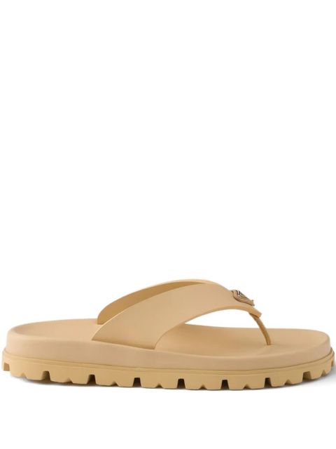 Prada logo-plaque flip flops - Neutrals - zdjęcie produktu nr 1