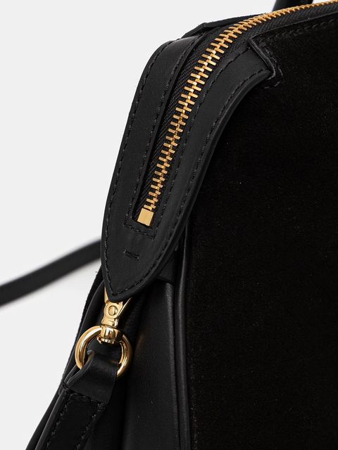 Pollini torebka zamszowa kolor czarny PC4406PP0N QD1