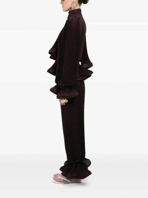 Rowen Rose pleated trousers - Brown