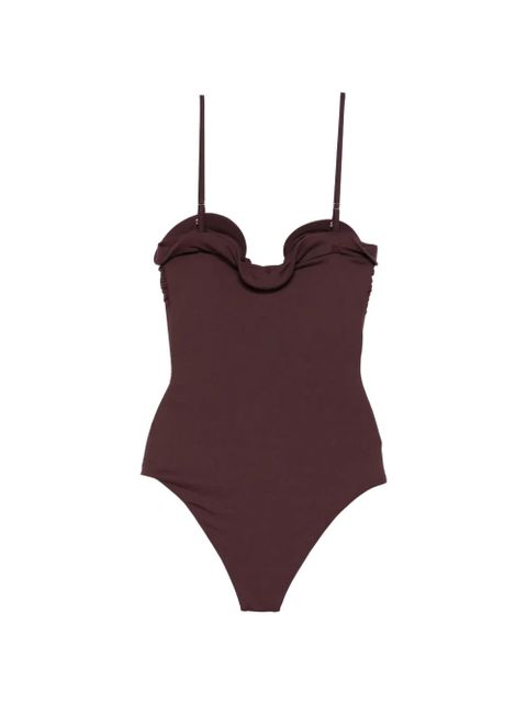 Magda Butrym ruffled flower-appliqué swimsuit - Red - zdjęcie produktu nr 2