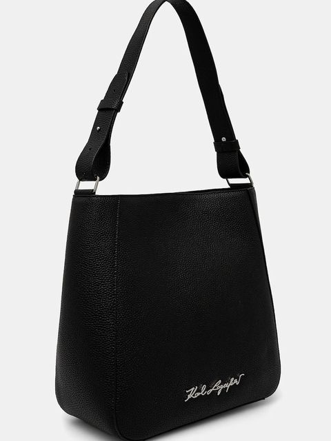 Karl Lagerfeld torebka skórzana kolor czarny 24WW3009 - zdjęcie produktu nr 2