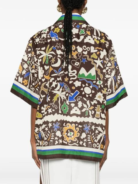 ALEMAIS Maroc short-sleeve shirt - Brown