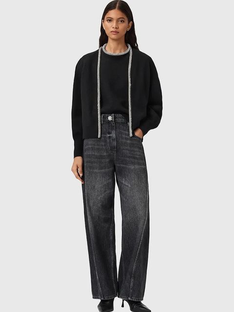 AllSaints t-shirt wełniany ODELL damskie kolor czarny W049KD