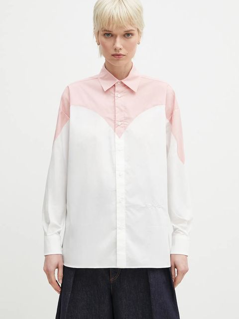 Fiorucci koszula bawełniana Embroidered Heart Relaxed Fit kolor biały regular z kołnierzykiem klasycznym U02SPTLO055CO02PN02