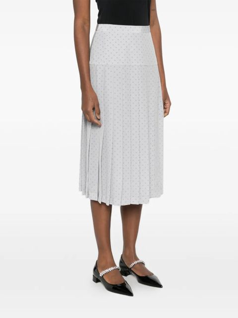 Alessandra Rich polka-dot pleated midi skirt - Grey