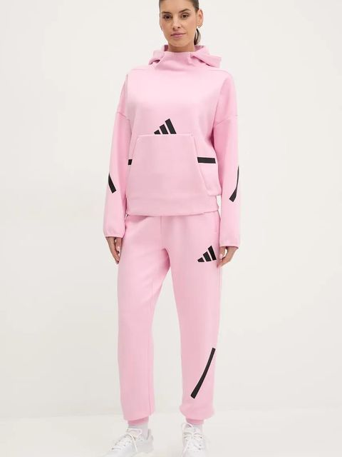 adidas spodnie dresowe Z.N.E. damskie kolor różowy JC5405