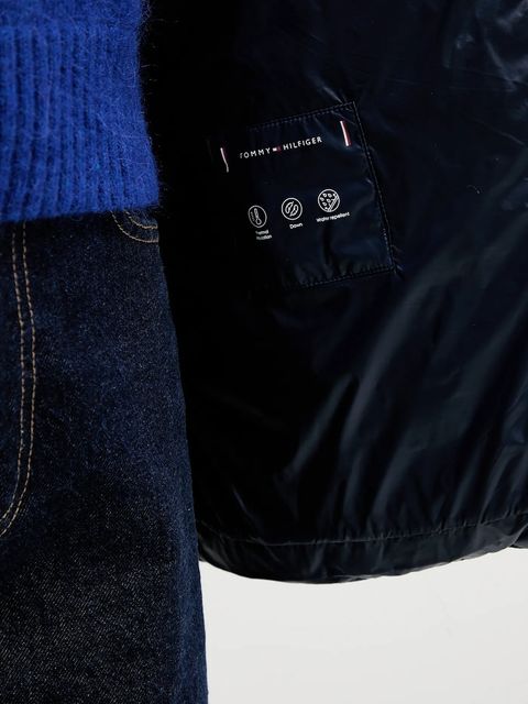 Tommy Hilfiger kurtka puchowa kolor granatowy przejściowa WW0WW47355