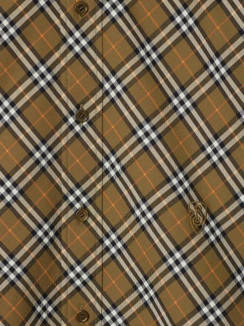 Burberry check-pattern cotton shirt - Brown - zdjęcie produktu nr 2
