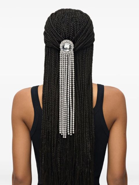 AREA crystal-fringe ponytail holder - Silver - zdjęcie produktu nr 2