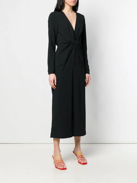 Self-Portrait knot front jumpsuit - Black