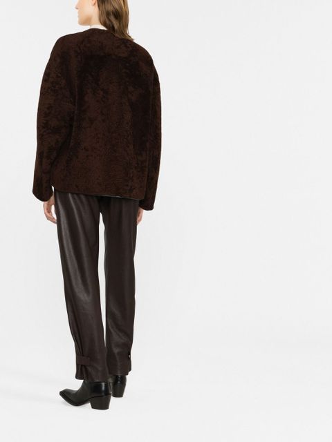 TOTEME teddy shearling clasp jacket - Brown