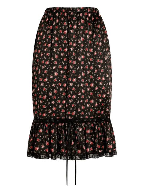 Dolce & Gabbana floral ruffled midi skirt - Black - zdjęcie produktu nr 1