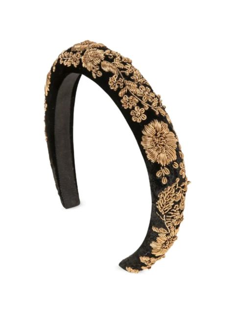 Jennifer Behr floral-embellished headband - Black - zdjęcie produktu nr 1