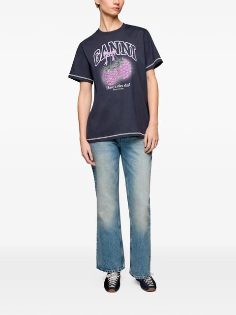 GANNI graphic T-shirt - Blue - zdjęcie produktu nr 2