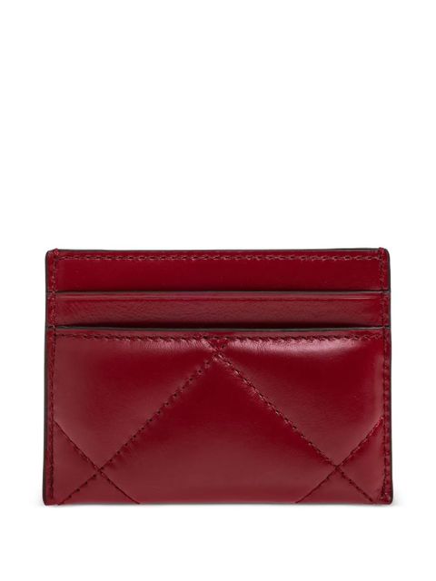 Tory Burch quilted-design card holder - Red