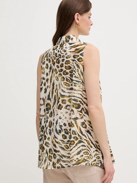 Marc Aurel koszula damska kolor beżowy relaxed z kołnierzykiem klasycznym 6322-1000-93436 - zdjęcie produktu nr 2