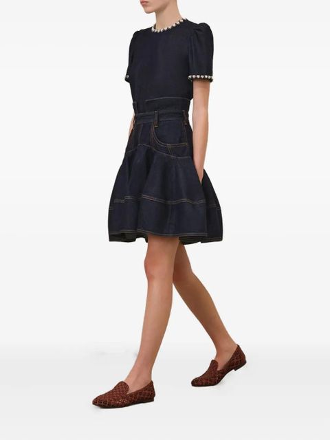 ZIMMERMANN embellished denim top - Blue