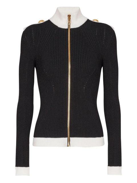Balmain ribbed-knit cardigan - Black - zdjęcie produktu nr 1