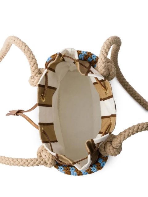 Prada mini Wicker bucket bag - Neutrals