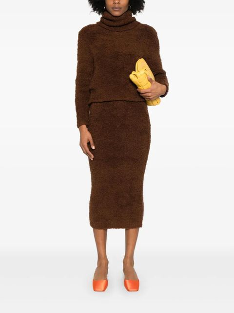 Self-Portrait knitted maxi skirt - Brown - zdjęcie produktu nr 2