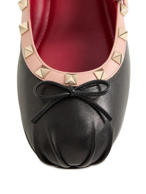 Valentino Garavani Mary-Jane Rockstud ballerina in nappa 05mm - Black