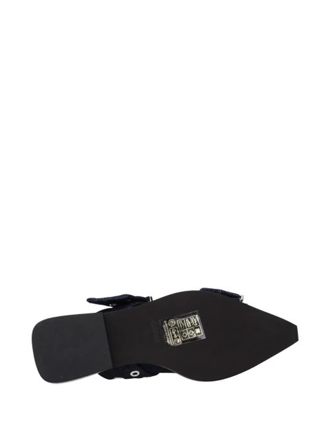 GANNI buckle-detail eyelet sandals - Blue