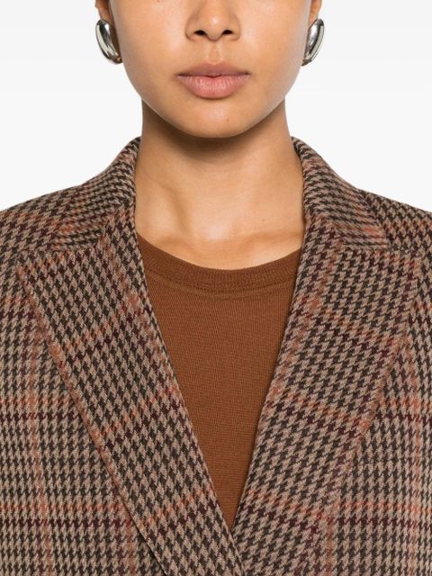 Max Mara double-breasted check jacket - Neutrals
