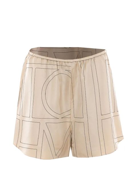 TOTEME monogram-print shorts - Neutrals - zdjęcie produktu nr 1