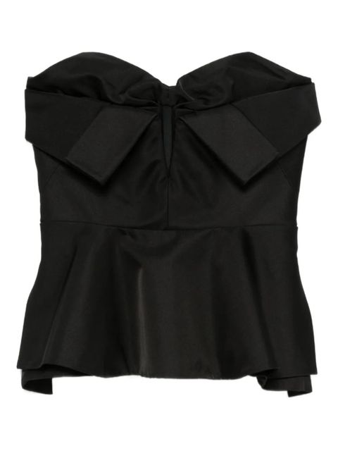 Alexander McQueen bow-detailed peplum top - Black - zdjęcie produktu nr 1
